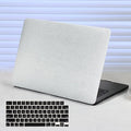 Funut for MacBook Air 13 inch Case 2022 2021 2020 2019 2018 Release A2337 M1 A2179 A1932 Touch ID, Luxury Snake PU Leather Scratch & Shockproof Hard Shell Case & Keyboard Cover,Snake White