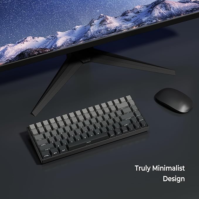 XVX PBT Keycaps - Side Printed Keycaps 60 65 75 100 Percent, Double Shot Shine Through Custom Key caps, Gradient Gray 136 Keys Set, OEM Profile, Minimalist Style for Cherry Gateron MX Switche Keyboard