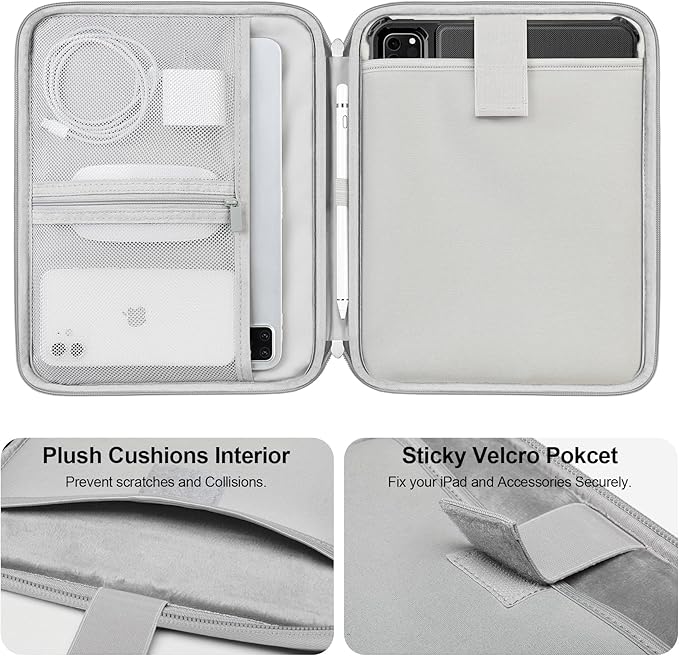 Lacdo Tablet Sleeve Bag Carrying Case for 11 inch iPad A16 / 11 inch iPad Air M4 M3 M2 / 11" iPad Pro M5 M4 / 10.9" iPad / 10.2" iPad / 10.9" iPad Air, 11" Samsung Galaxy Tab A9+, iPad Sleeve, Gray