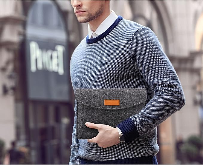 MoKo 7-8 Inch Sleeve Bag, Portable Carrying Protective Felt Tablet Case Cover Fits with iPad Mini (A17 Pro) 8.3" 2024, iPad Mini 6/5/4/3/2/1, Galaxy Tab S2 8.0, Tab A 8.0, ZenPad Z8s 7.9,Dark Gray