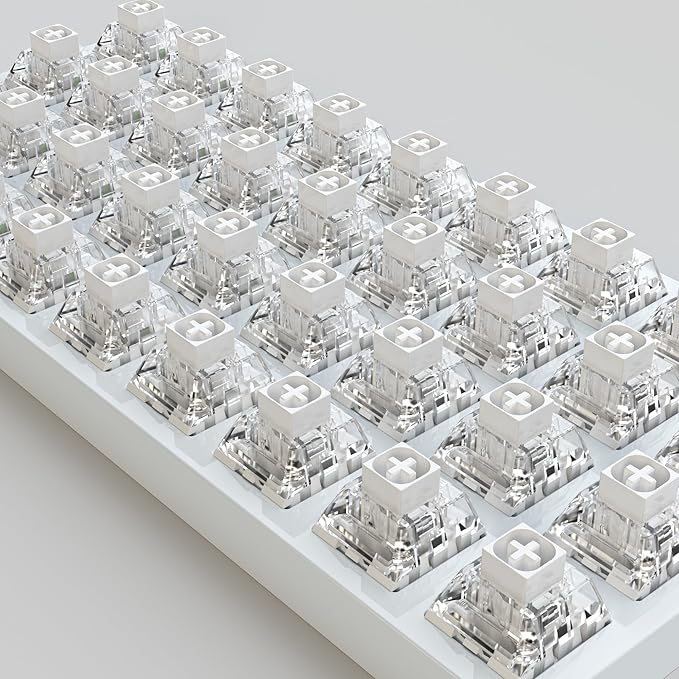 Kailh Box White Clicky Keyboard Switch,3-pin 45gf Pre-Lubed Dustproof Waterproof RGB SMD Key Switches for 3D Prints and Mechanical Gaming Keyboard(White,90pcs)