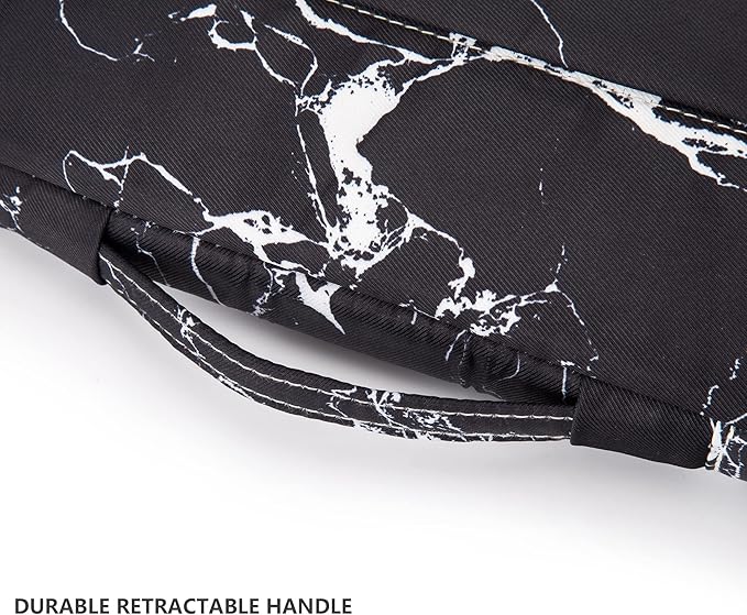 Kinmac 360° Heavy Duty Protective Laptop Sleeve Case Bag Cover with Handle for MacBook Air 13 inch,iPad Pro 13 inch and 13.3 inch HP,Dell,Lenovo,Asus,Acer Laptop (Black Marble)