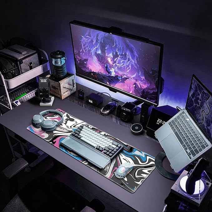 Canjoy Gaming Mouse Pad, Fluid Pattern Mouse Pad 31.5x11.8inch Large Extended Computer Mouse Mat Keyboard Full Desk Mousepad for Gaming, Office, Home