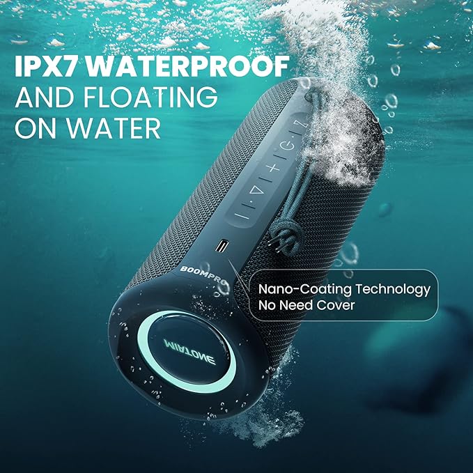 MIATONE Bluetooth Speakers 36W TWS Portable Speaker with Stereo Sound Bass, Bluetooth 5.3 Wireless USB Type C Outdoor, 5000mAh 24H Playtime IPX7 for Present, Boy Friend Gifts for him (Blue)