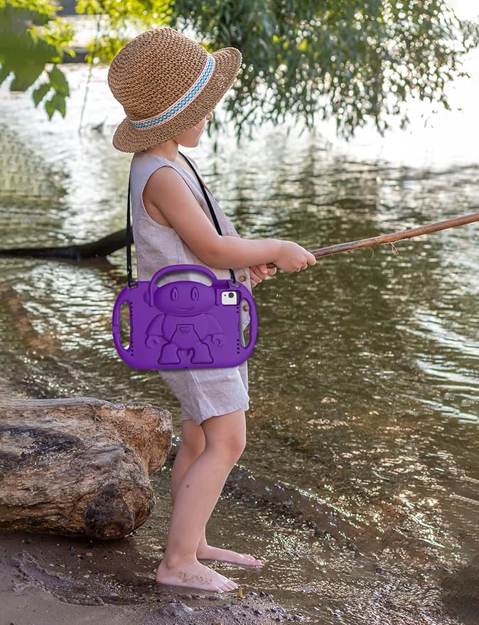 SUPLIK Kids Case for iPad 11th Gen (A16) 11-inch 2025 & 10th Generation 10.9" 2022 & Air 11" 2025/2024 & Air 5th/4th Gen & Pro 11, Durable Shockproof Cover with Shoulder Strap Handle Stand, Purple