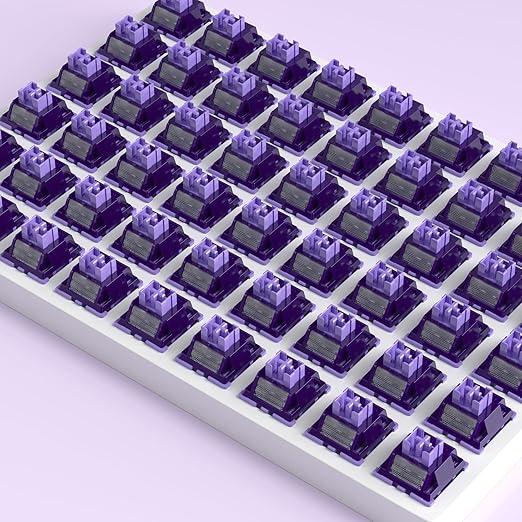 Outemu Violet Pro Keyboard Switch with Dustproof Stem for Mechanical Gaming Keyboard,5-Pin 40gf Tactile Pre-Lubed Switches(10Pcs)
