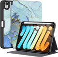 Supveco Case for iPad mini 7 (A17 Pro) 2024/iPad Mini 6 2021 8.3 Inch with Pencil Holder-[Auto Wake/Sleep],Slim Protective Case with Soft TPU Back Cover for iPad mini 7th/6th Generation-Blue