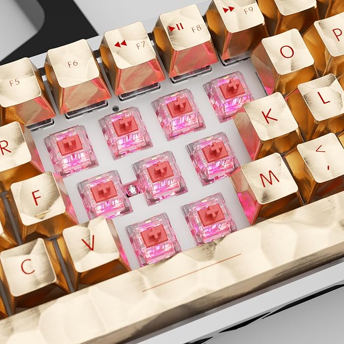 Zhouwang Burgundy Switch Mechanical Keyboard Replacement,3 Pin Linear/Accurate Typing/Dustproof/RGB Transparent Gaming Keyboard Switches(36Pcs)