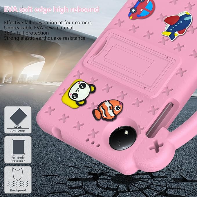 AKABEILA Compatible with Doogee U11/U11 Pro 2025 11 inch/Tab G6/Tab G6+ 11 inch/Infinix Xpad 20 2025 inch/Umidigi G7 Tab Pro 2024 11 inch Tablet Case, Shoulder Strap & Stand Handle Pink