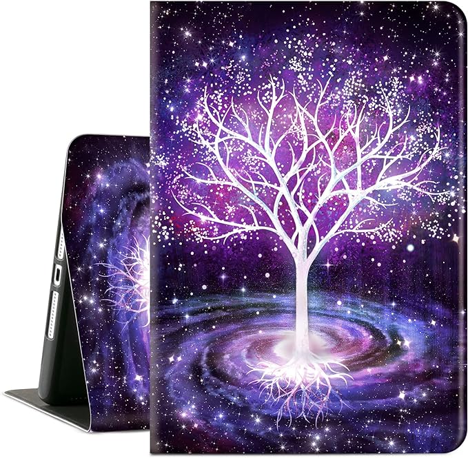 iPad 9th Generation Case, iPad 8th Generation Cases, ipad 7th Generation case, iPad 10.2Cases Kids Boy Girls Men Women Multi-Angle View Adjustable Stand Auto WakeSleep, Galaxy Fluorescent Tree