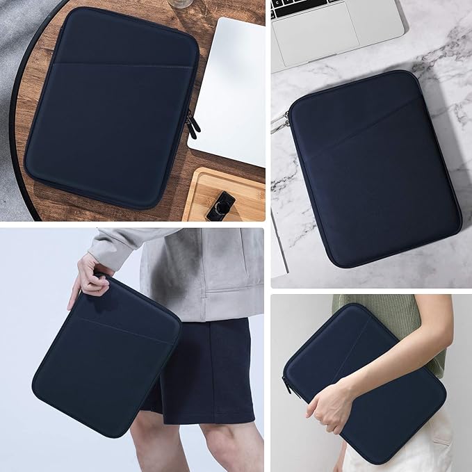 MoKo 9-11 Inch Tablet Sleeve Case, Fits New 11inch iPad Air M4/Pro M5, iPad A16 11", i-Pad 10/9/8/7th/Air 5/4th 10.9"/10.2", Tab S9/S8 11", Protective Bag Carrying Case with Pocket, Indigo