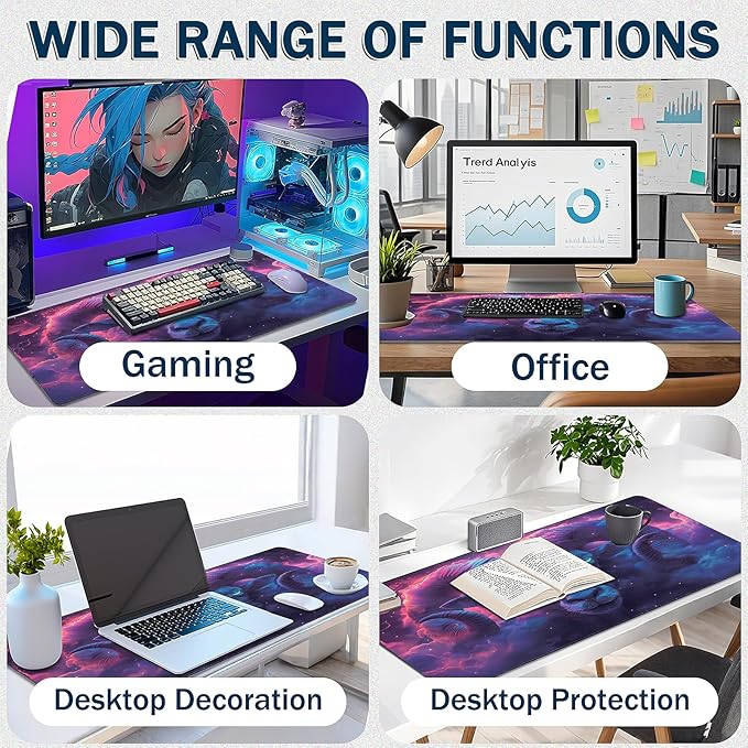 Gaming Mouse Pad - (31.5"×11.8") Taurus Large Mouse Pads for Desk - Desk Mat for Keyboard and Mouse with Non-Slip Base, Desks Pad Matfor Game/Office & Home