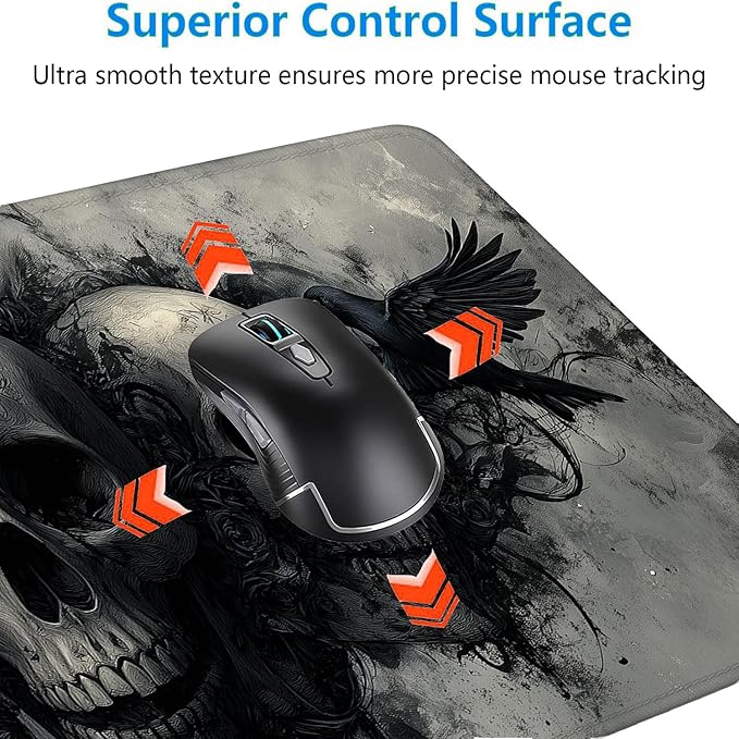 Ghost Skull Fog Desk Pad Mouse Pad Dark Skull Crow XL Mouse Pad Large Mousepad Extended Laptop Keyboard Mat Gaming Desk Pad Mouse Mat 31.5"x11.8" Office Computer Keyboard Laptop Home
