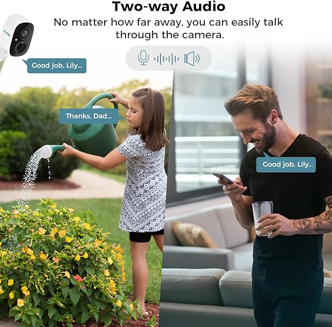 Vicohome CG6 Best 2K Solar Security Camera Wireless Outdoor System, No NVR Needed, Battery Powered, Easy to Setup, Motion Detection, Two Way Audio,Color Night Vision, SD Slot, 180 Days Exchange Policy