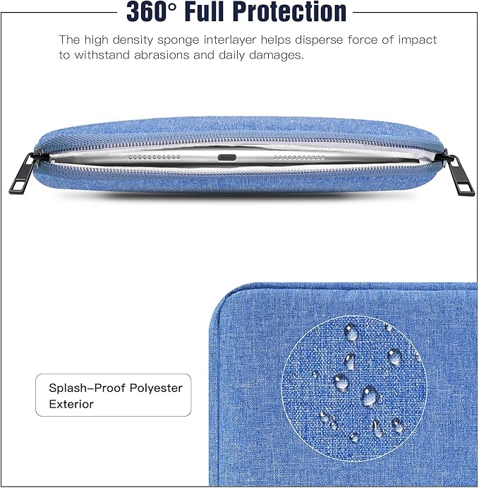 TiMOVO 9-11" Tablet Sleeve Bag for iPad 11-inch A16 2025, iPad 10.9"/10.2"| Air 11 Inch/5th/4th Gen. 10.9", Galaxy Tab A9+/A11Plus 11", Protective Bag Fit Smart Keyboard, Sky Blue