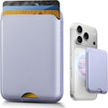 Stronger Magnetic Wallet for iPhone 17/16/15/14/13/12 Series, Slim Leather Magnetic Card Holder with RFID Blocking, N52 Magnet Phone Wallet, Fit 3 Cards, Light Purple