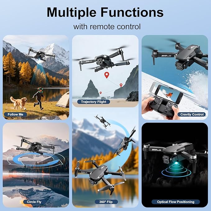 Drones with Camera for Adults,Foldable Drone for Beginners with 3 Batteries 36-Min Flight Time,2K HD FPV Transmission Drone,Mini RC Quadcopter with Gesture Selfie,One Key Start,Altitude Hold,3D Flips,3 Speed Modes Easier to use,Black