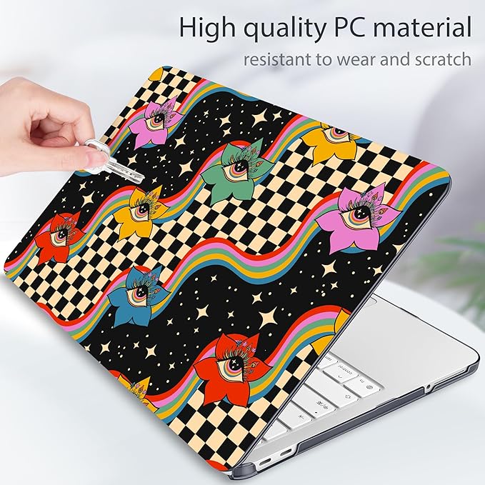 Tuiklol for 2026 MacBook Neo 13 Inch A18 Pro Chip Case, (Model A3404) Anti-Scratch Anti-Drop Slim Hard PC Shell Case with Shockproof Protective MacBook Neo Laptop Cover, Flowers & Eyes