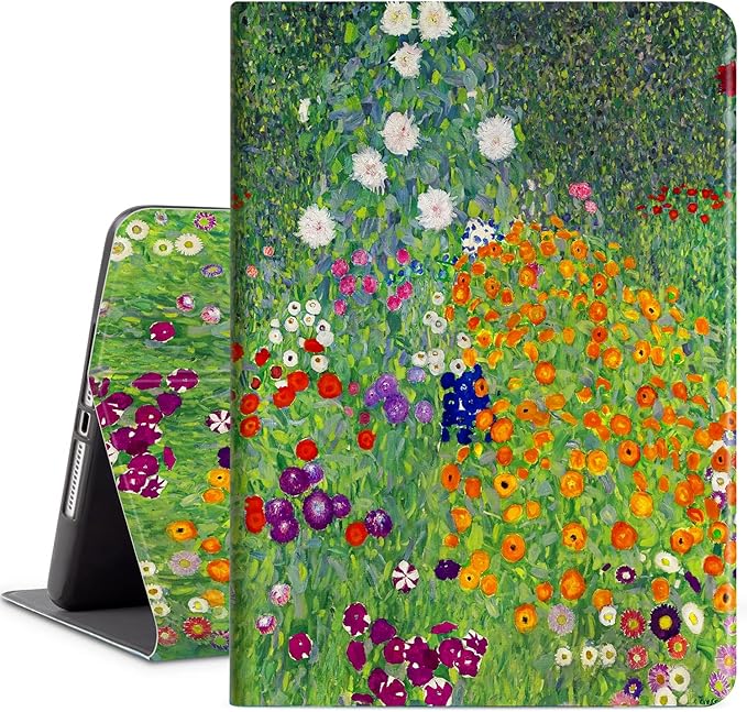 Vimorco for iPad 9th/8th/7th Generation Case 10.2 Inch, for iPad Air 3rd Generation Case 10.5-inch, for iPad Pro 10.5 Inch Cases Pencil Holder/4 Viewing Stands/Typing Stand/Slim, Flower Garden