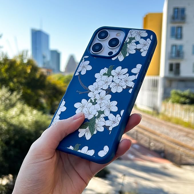 Smartish® iPhone 15 Pro Magnetic Case - Gripmunk Compatible with MagSafe [Lightweight + Protective] Slim/Thin Grip Cover with Microfiber Lining for Apple iPhone 15 Pro - Very Cherry Blossom