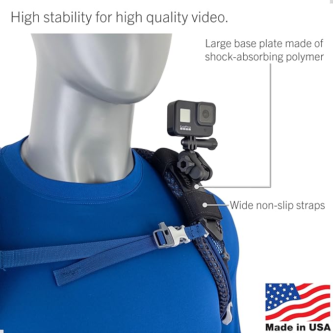 STUNTMAN Pack Mount High-Stability - Backpack Shoulder Strap Mount for Action Cameras - Fits GoPro, DJI Osmo (Action 5 Pro, 4, 3, 2), Insta360 (Ace Pro, Ace, ONE RS, ONE R), and Others