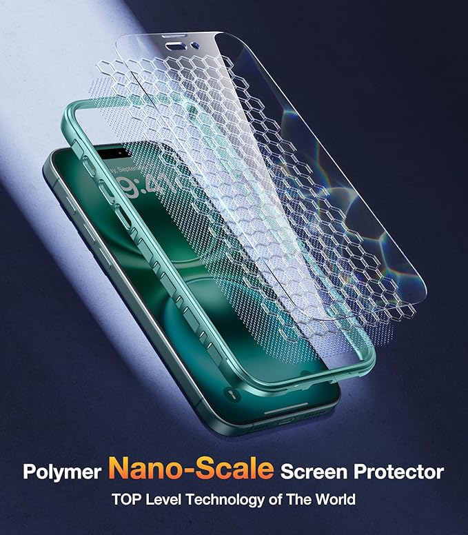 Diaclara Designed for iPhone 16 Plus Case 6.7 Inch,Upgraded [Full Camera Protection] Full Body Rugged Clear Bumper Case w/Built-in Screen Protector for 16 Plus,Teal