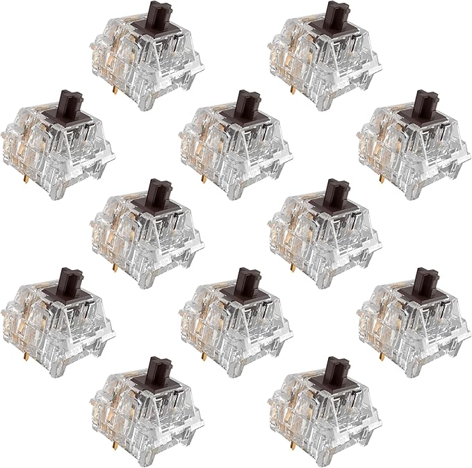 Zhouwang Crystal Brown Switch Mechanical Keyboard Replacement,3 Pin Tactile/Accurate Typing/Dustproof/RGB Transparent Gaming Keyboard Switches(90Pcs)