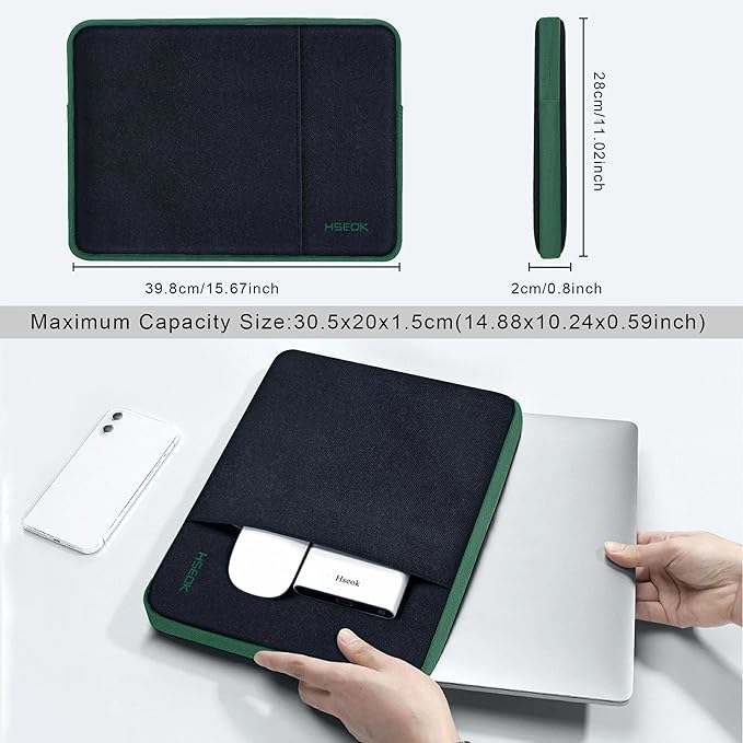 Hseok Laptop Sleeve 15.6 16 inch Case Compatible with MacBook Neo 16, MacBook Pro 16" M5/M4/M3/M2/M1, MacBook Air Pro 15", XPS 16, Most 15" 15.6" 16" Notebooks,B02K06