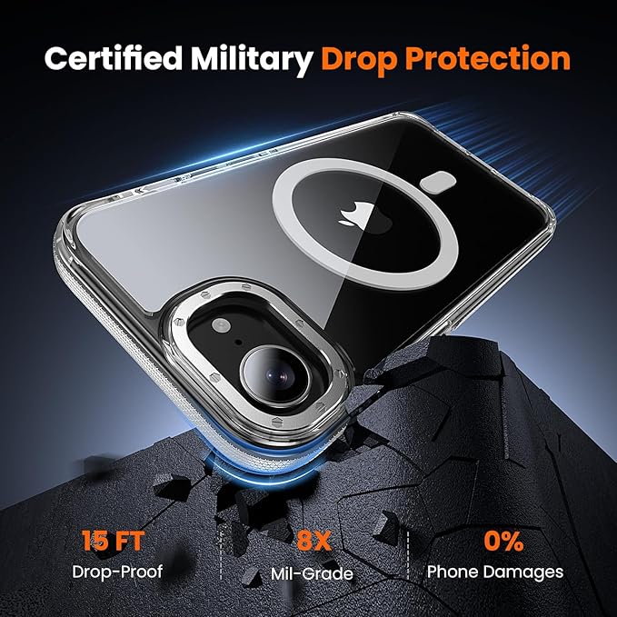 toushion 3 in 1 for iPhone 16E/17E Case Clear, Yellowing-Resistant Acrylic Back, Shockproof Guard Corners, Military-Grade Protection for iPhone 16e & 17e 6.1 inch Clear Bumper