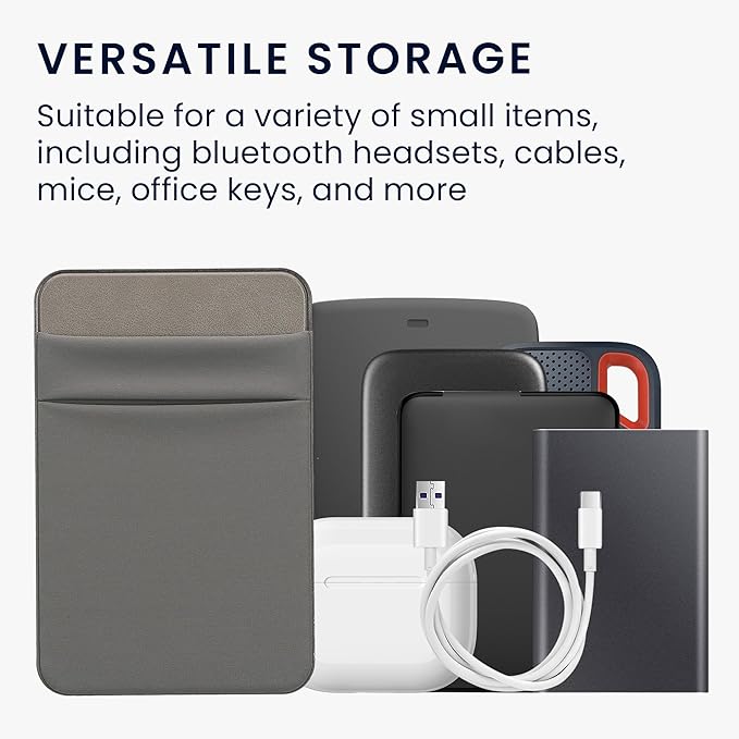 kwmobile Elastic Sleeve Compatible with SanDisk Portable SSD, Samsung T7, Crucial X8, HDD Case - Stretchy Elastane Adhesive External SSD Holder - 10x7cm & 8x7cm Pockets - Grey