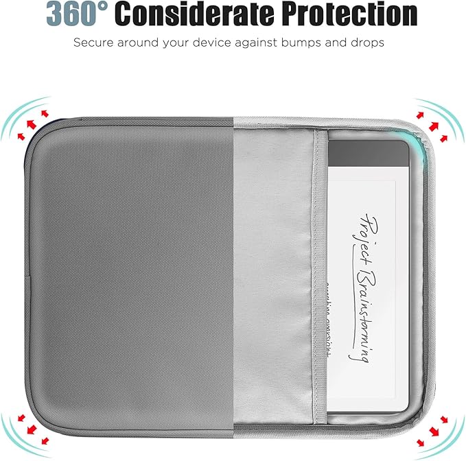 TiMOVO 9-11" Tablet Sleeve Bag for iPad 11-inch A16 2025, iPad 10.9"/10.2"| Air 11 Inch/5th/4th Gen. 10.9", Galaxy Tab A9+/A11Plus 11", Protective Bag with Pocket, Dark Gray