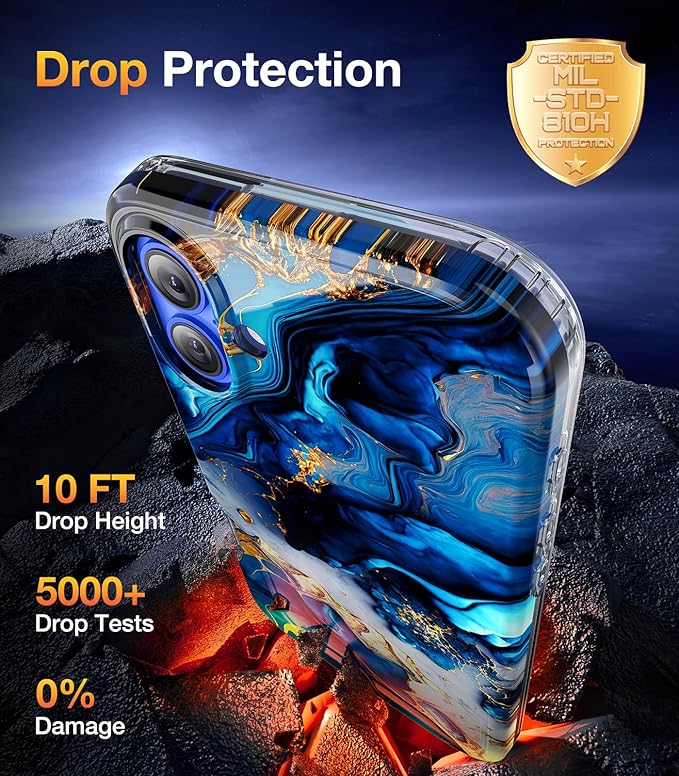 Diaclara Designed for iPhone 16 Plus Case, Full Body Rugged Case with Built-in Touch Sensitive Anti-Scratch Screen Protector, Upgraded [Full Camera Protection] for iPhone 16 Plus 6.7",Water Blue