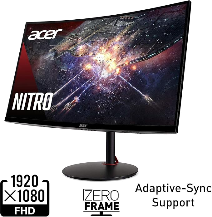 Acer Nitro XZ270 Xbmiipx 27" 1500R Curved Full HD (1920 x 1080) VA Zero-Frame Gaming Monitor & RØDE NT1 5th Generation Large-Diaphragm Studio Condenser Microphone with XLR and USB Outputs
