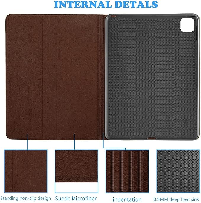 Gexmil Case for iPad Pro 11 Inch,4th/3rd/2nd/1st Generation(2022/2021/2020/2018) Genuine Leather Cover Anti Fingerprint,Cowhide Folio Cover Auto Sleep/Wake with Adjustable Stand,Butterfly Pattern