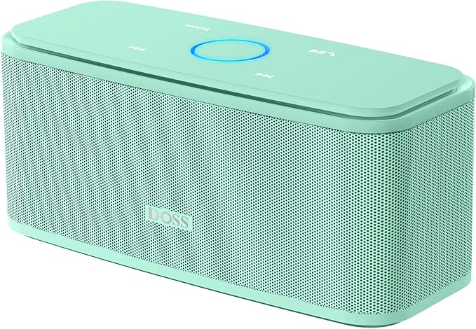 DOSS SoundBox Touch Wireless Bluetooth Speaker-12W HD Sound with Rich Bass, IPX5 Waterproof, 20H Playtime, Handsfree, for Gatherings, Home, Office, Outdoor, Travel-Green