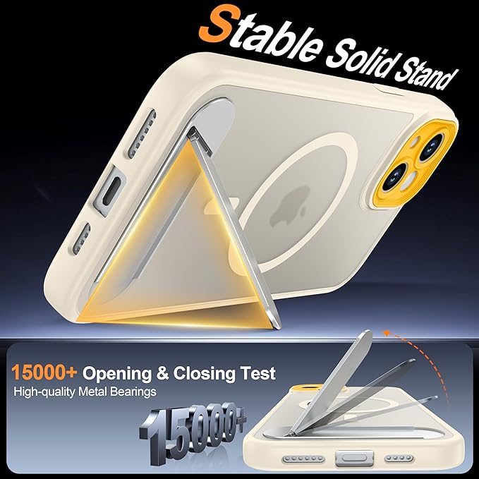 Magnetic Compatible with iPhone 15 Plus Case, [Built-in Kickstand][Full Camera Protection][Compatible with MagSafe][Anti-Fingerprint] Shockproof Phone Case for iPhone 15 Plus 6.7"