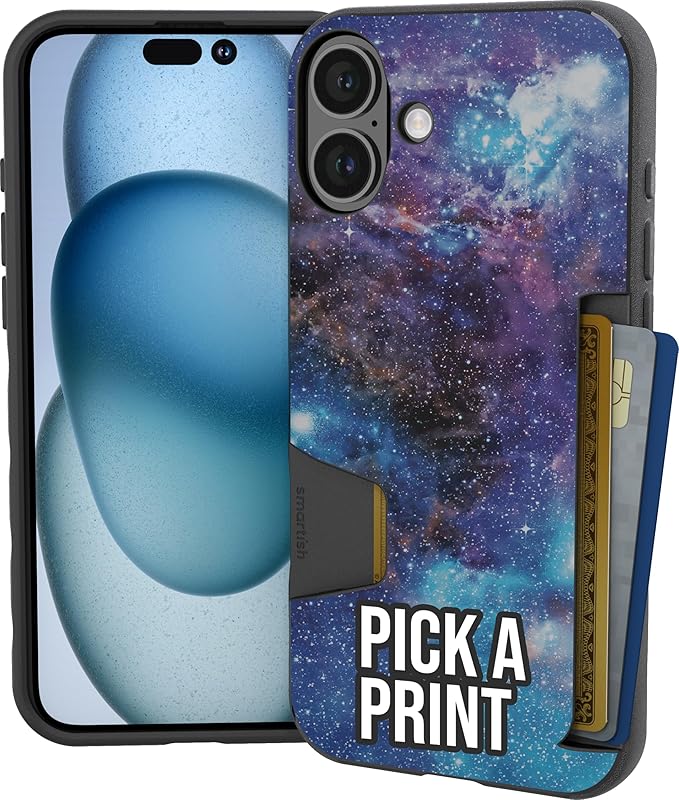 Smartish® iPhone 16 Plus Wallet Case - Wallet Slayer Vol. 1 [Slim + Protective] Credit Card Holder - Drop Tested Hidden Credit Card Slot Cover for Apple iPhone 16 Plus - Custom Prints