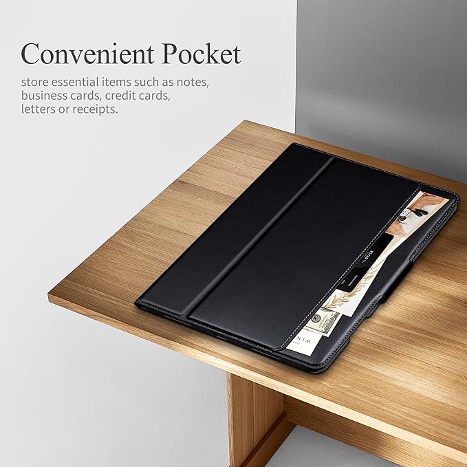 auaua Case for iPad Pro 13 Inch (M5/M4) 2025/2024, with Pencil Holder and Pocket, Multiple Viewing Angles, Magnetic Closure, Auto Sleep/Wake (Black)