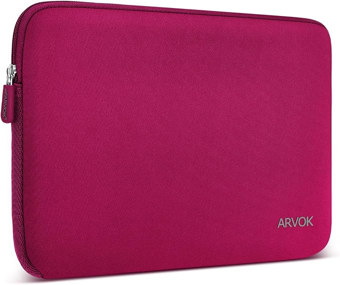 Arvok 13 13.3 14 Inch Laptop Sleeve Case for MacBook Pro/MacBook Air 13-14 inch, Water-Resistant Notebook Chromebook Computer Pouch, Carrying Bag Cover for HP/Dell/Lenovo/Asus/Acer, Wine Red