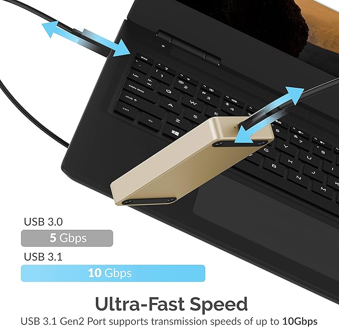 SABRENT USB Type-C Aluminum Enclosure for M.2 NVMe SSD in Gold (EC-NVME-GLD)