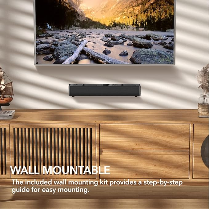 LARKSOUND 2.1 CH Sound Bar with Built-in Subwoofer, Small Soundbar for TV, PC, Gaming, Mini TV Speaker with Bluetooth/HDMI ARC/Optical/AUX/USB Connections