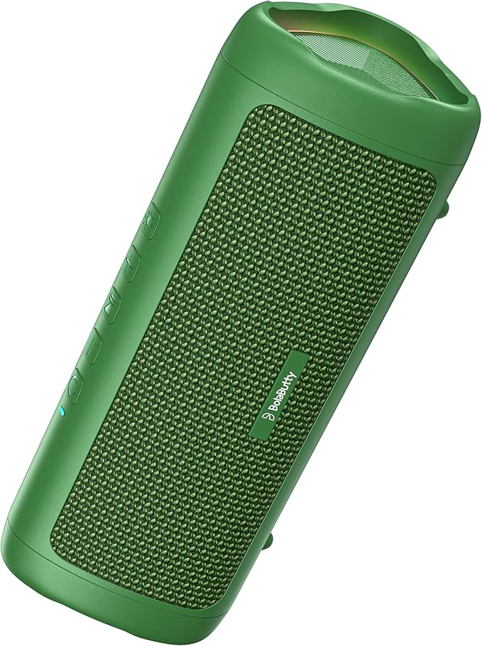 BolaButty Bluetooth Speaker Portable Wireless, IPX5 Waterproof, Up to 20H Playtime, TWS Pairing, BT5.3, for Home/Party/Outdoor/Camping/Beach Essentials, Birthday Gift (Green)