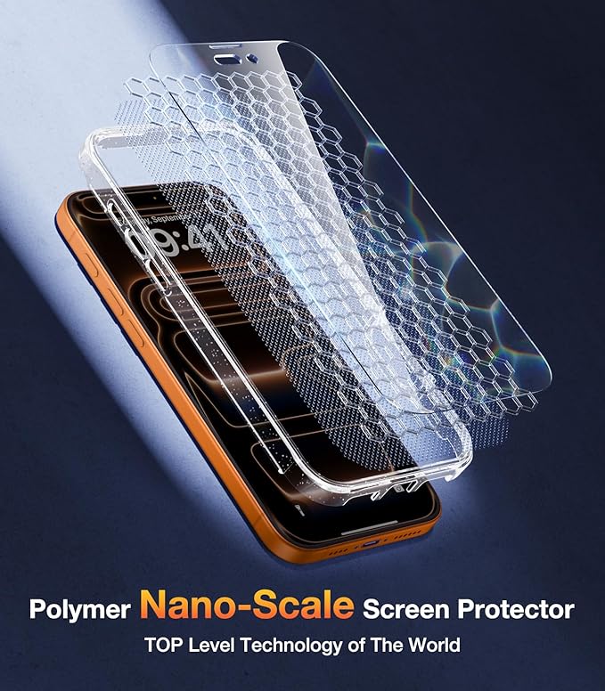 Diaclara Magnetic Designed for iPhone 17 Pro Max Case Full Body Bumper,[Compatible with MagSafe] Military Drop Proof Cover with Built-in Touch Sensitive Anti-Scratch Screen Protector, Clear Glitter