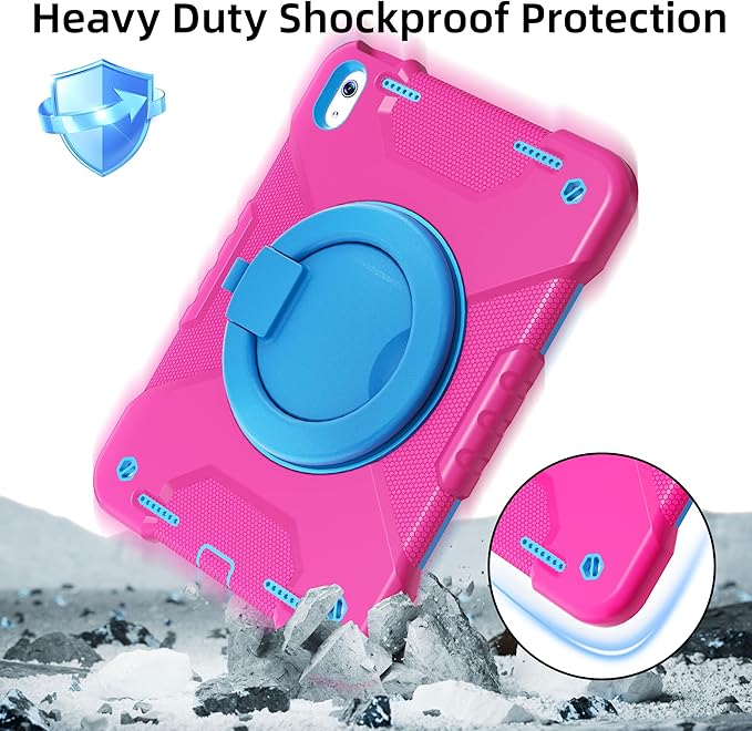 Andnary Case for iPad (A16) 11th Generation 11 inch 2025/10th Generation 10.9 inch 2022 (Rose Red+Blue, Case for iPad (A16) 11th/10th Generation)