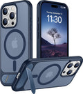 Magnetic Compatible with iPhone 15 Pro Max Case, [Built-in Invisible Kickstand][Compatible with MagSafe] [Military Grade Shockproof] Slim Translucent Matte Phone Case for iPhone 15 Pro Max 6.7"