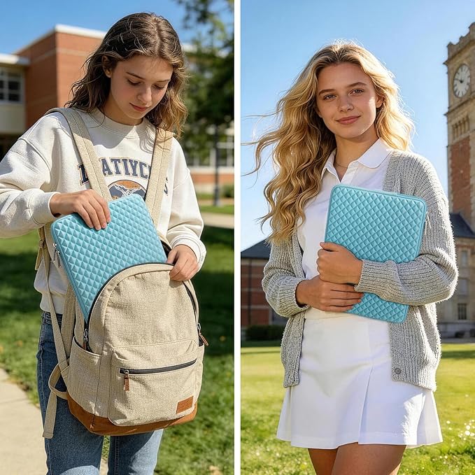 RAINYEAR 13 Inch Laptop Sleeve Diamond Foam Case Bag Compatible MacBook 14", 13.3" MacBook Air/Pro A3449 A3113 A3240 A2681 A2337 A2338 & for 13.3" PC Notebook Chromebook (Blue)