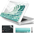 Batianda for MacBook Pro 14 Inch Case 2026-2021 Release M5 M4 M3 M2 M1 Pro/Max, 1.2mm Slim Creative Graphic Hard Shell Cover with Keyboard Cover, Screen Protector 4-in-1 Bundle, Wave