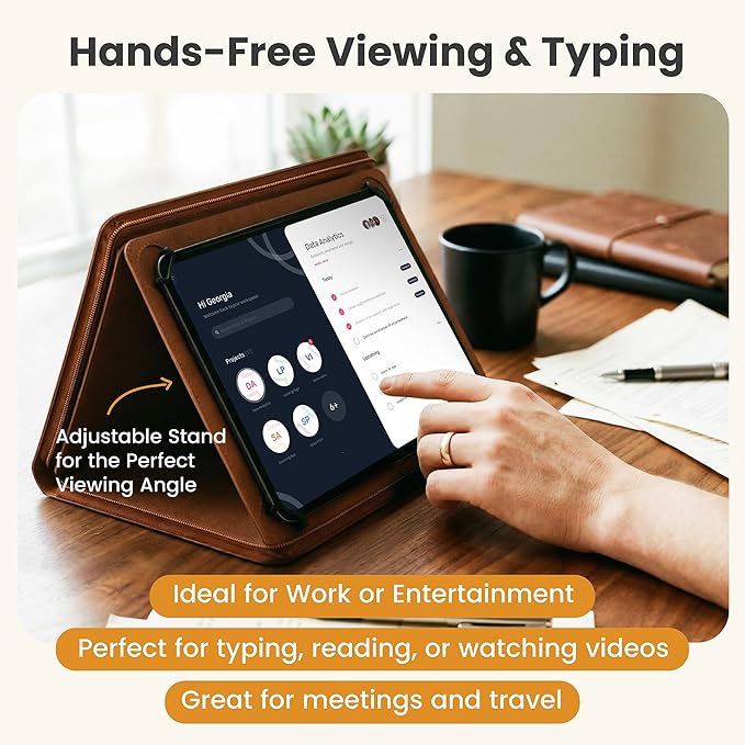 KHOMO Universal Padfolio Case – Tablet Portfolio Organizer with Notepad Holder – Compatible with iPad 10th/11th Gen, iPad Pro 11, iPad 7/8/9 (10.2", 10.9", 9.7")