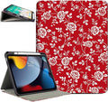 for iPad (A16) 11Th/10Th Generation Case 2025/2022, for iPad A16 Case 11Th/10Th Generation 11-inch/10.9-inch, Slim Cover Pencil Holder & 4 Viewing Angles & Typing Stand, Rose Art