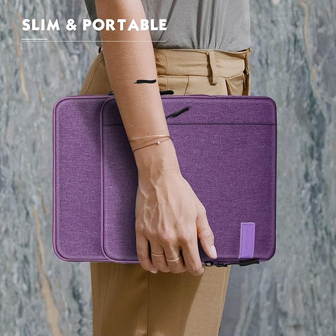 MoKo 9-11 Inch Tablet Sleeve Bag Carrying Case with Storage Pockets Fits New 11-inch iPad Air M4 2026/iPad Pro M5, iPad Pro/A16 11, iPad Air 5/4th 10.9, iPad 9/8th 10.2, Tab S8/S9 11, Purple